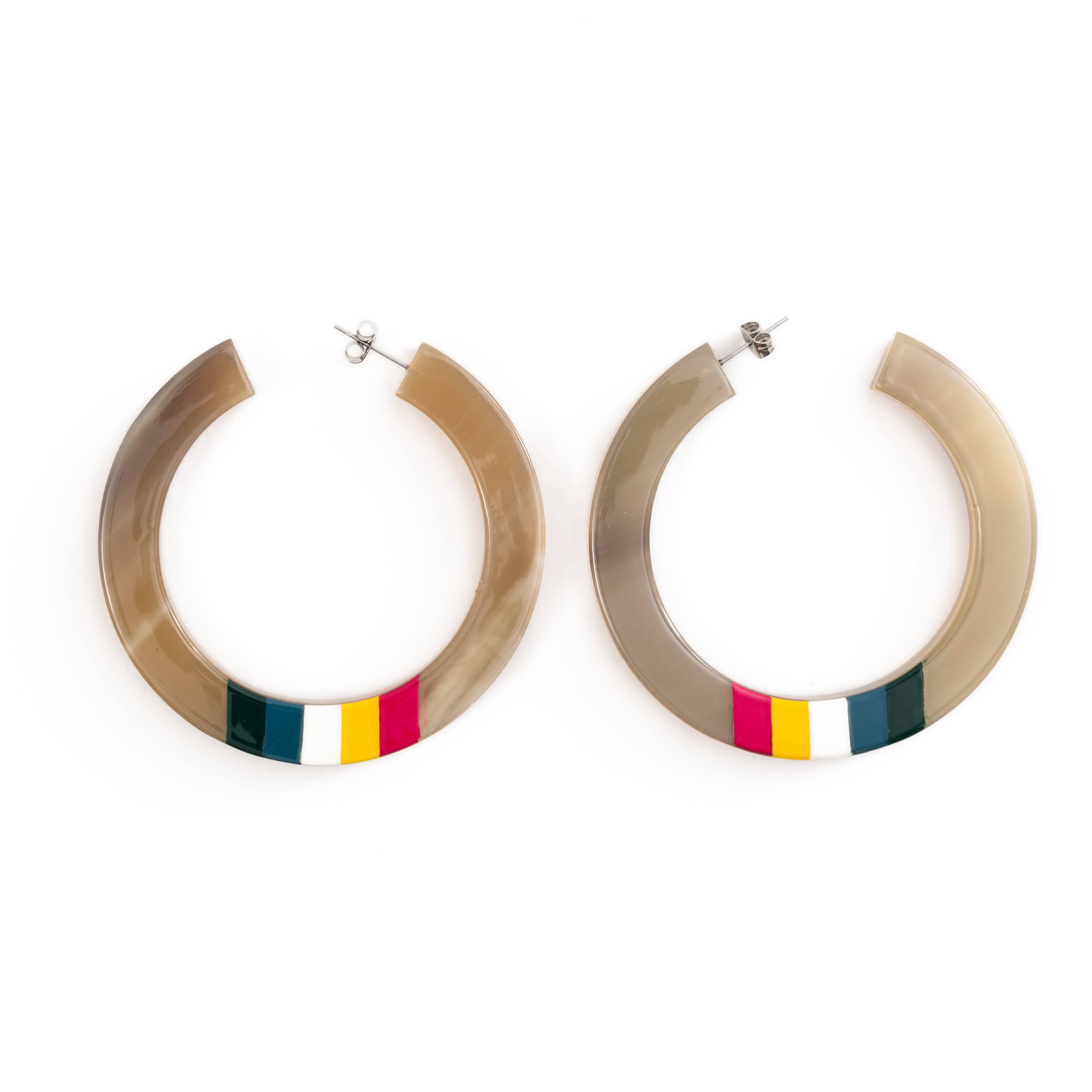 Women's Color Stripe Hoop Earrings In | Isabel Marant IN